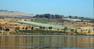 View of Mount of Beatitudes from the Sea of Galilee