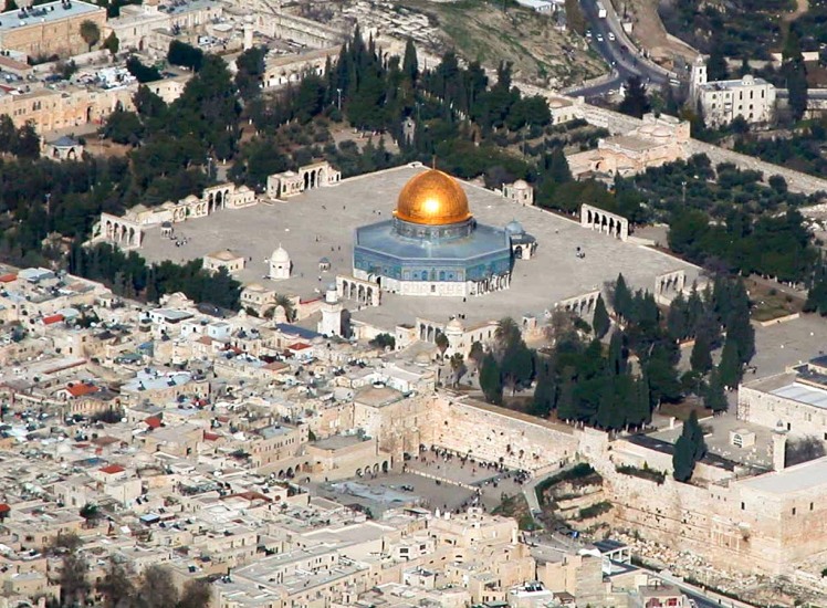 Temple Mount and Western Wall aerial from southwest, tb010703235